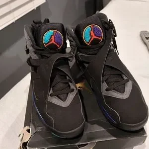 RARE AIR JORDAN AQUA 8s 2015 EDITION SIZE MENS 11 Nike Air Jordan 8 Retro Aqua 2015 Size 11 Mens RARE Black  main image 3